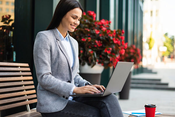 Image of a customer reacting to a conversion-friendly insurance agency website